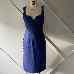 Derek Lam Cobalt Blue Wool Silk Bustier Dress 2 | Button Front Structured